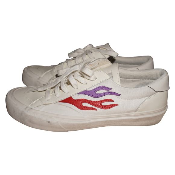 STRAYE Venice Flame Low Top Sneakers White Red Purple Skate Shoes Men’s 11 - Picture 3 of 6